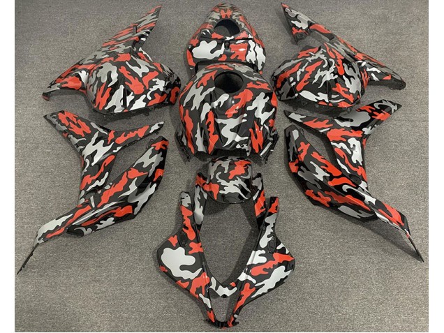 2009-2012 Rouge Gris Camouflage Honda CBR600RR Carénage Moto 2009-2012 Rouge Gris Camouflage Honda CBR600RR Carénage Moto