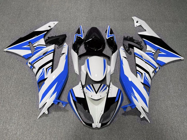 2009-2012 Zag Bleu Blanc & Noir Kawasaki ZX6R Carénage Moto