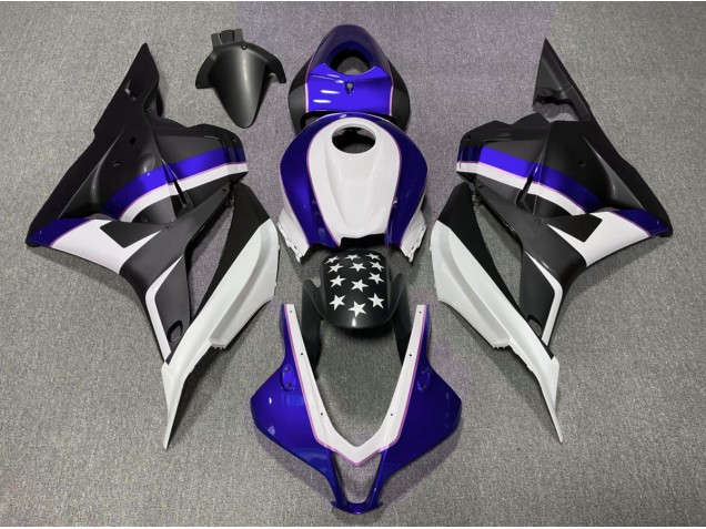 2009-2012 Étoile Noir Mat & Bleu Foncé Honda CBR600RR Carénage Moto 2009-2012 Étoile Noir Mat & Bleu Foncé Honda CBR600RR Carénage Moto