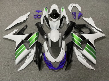 2009-2016 Blanc Brillant Vert Noir & Violet Suzuki GSXR 1000 Carénage Moto
