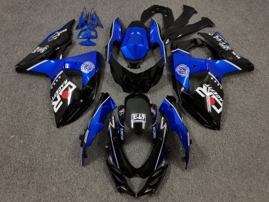 2009-2016 Noir & Bleu Avec Logos Personnalisés Suzuki GSXR 1000 Carénage Moto
