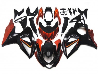 2009-2016 Orange & Noir Personnalisés Avec Incrustation Argentée Suzuki GSXR 1000 Carénage Moto