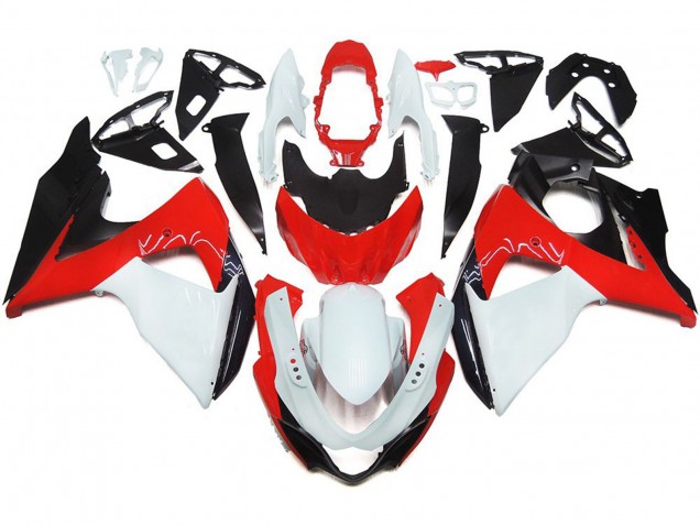 2009-2016 Rouge Brillant Avec Blanc & Noir Suzuki GSXR 1000 Carénage Moto 2009-2016 Rouge Brillant Avec Blanc & Noir Suzuki GSXR 1000 Carénage Moto