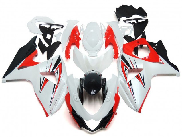 2009-2016 Rouge Brillant Avec Style Personnalisé Blanc & Noir Suzuki GSXR 1000 Carénage Moto 2009-2016 Rouge Brillant Avec Style Personnalisé Blanc & Noir Suzuki GSXR 1000 Carénage Moto