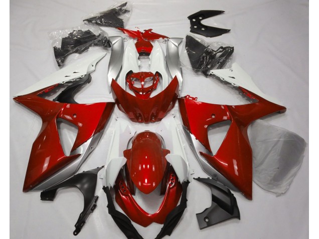 2009-2016 Rouge Brillant & Blanc Suzuki GSXR 1000 Carénage Moto 2009-2016 Rouge Brillant & Blanc Suzuki GSXR 1000 Carénage Moto