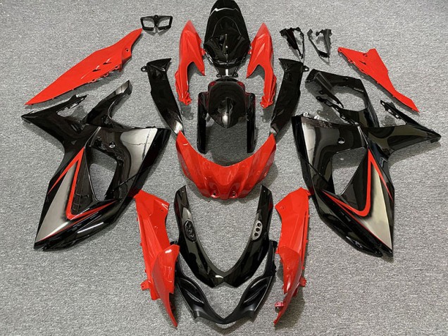 2009-2016 Rouge Brillant & Noir Suzuki GSXR 1000 Carénage Moto 2009-2016 Rouge Brillant & Noir Suzuki GSXR 1000 Carénage Moto