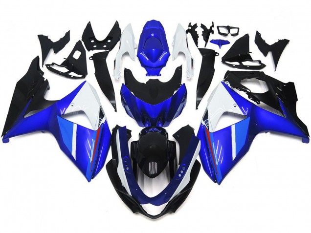2009-2016 Solide Brillant Noir Bleu Blanc Suzuki GSXR 1000 Carénage Moto