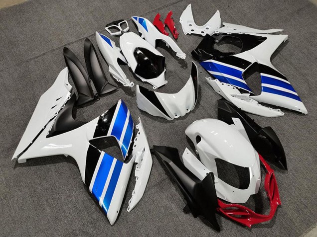 2009-2016 Style Blanc Bleu & Rouge Suzuki GSXR 1000 Carénage Moto 2009-2016 Style Blanc Bleu & Rouge Suzuki GSXR 1000 Carénage Moto