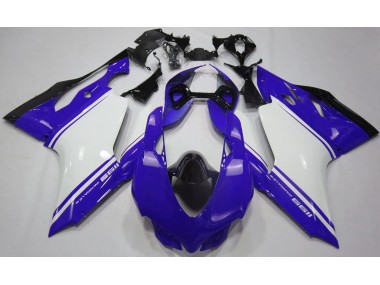 2011-2014 Bleu Brillant Blanc & Noir Ducati 1199 Carénage Moto