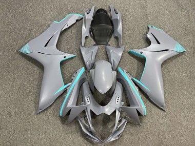 2011-2024 Accents Gris Nardo Mat & Bleu Sarcelle Suzuki GSXR 600-750 Carénage Moto