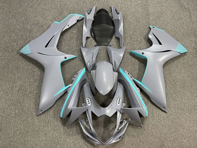 2011-2024 Accents Gris Nardo Mat & Bleu Sarcelle Suzuki GSXR 600-750 Carénage Moto 2011-2024 Accents Gris Nardo Mat & Bleu Sarcelle Suzuki GSXR 600-750 Carénage Moto