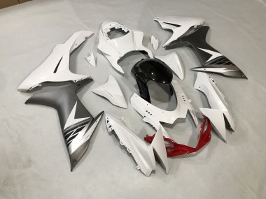 2011-2024 Blanc Brillant & Argent Mat Suzuki GSXR 600-750 Carénage Moto