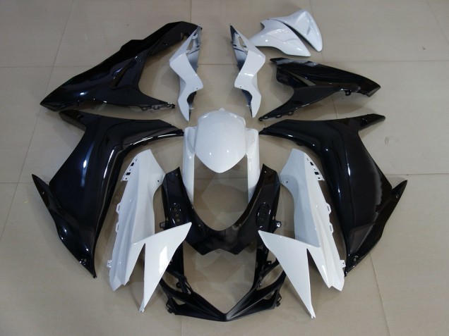 2011-2024 Blanc Brillant & Noir Suzuki GSXR 600-750 Carénage Moto 2011-2024 Blanc Brillant & Noir Suzuki GSXR 600-750 Carénage Moto
