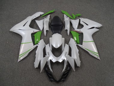 2011-2024 Blanc Nacré & Vert Suzuki GSXR 600-750 Carénage Moto