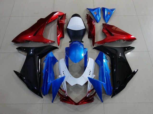 2011-2024 Bleu / Noir / Rouge Suzuki GSXR 600-750 Carénage Moto 2011-2024 Bleu / Noir / Rouge Suzuki GSXR 600-750 Carénage Moto