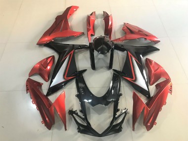 2011-2024 Noir Brillant & Orange Vif Suzuki GSXR 600-750 Carénage Moto