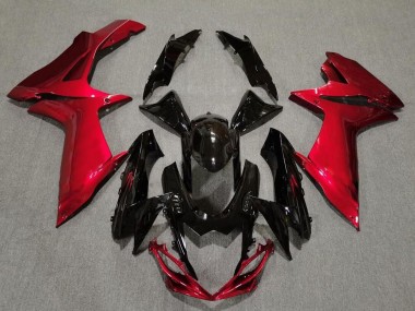 2011-2024 Noir Brillant & Rouge Lave Suzuki GSXR 600-750 Carénage Moto