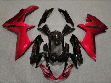 2011-2024 Noir Brillant & Rouge Lave Suzuki GSXR 600-750 Carénage Moto