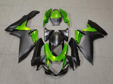 2011-2024 Noir Mat & Vert Suzuki GSXR 600-750 Carénage Moto