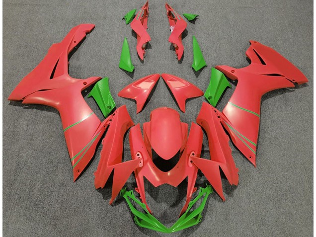 2011-2024 Pamplemousse Mat Rouge & Vert Suzuki GSXR 600-750 Carénage Moto 2011-2024 Pamplemousse Mat Rouge & Vert Suzuki GSXR 600-750 Carénage Moto