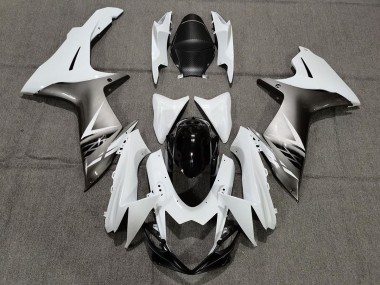 2011-2024 Style Blanc Brillant & Argent Suzuki GSXR 600-750 Carénage Moto