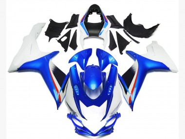2011-2024 Style Bleu Profond & Blanc Brillant Suzuki GSXR 600-750 Carénage Moto