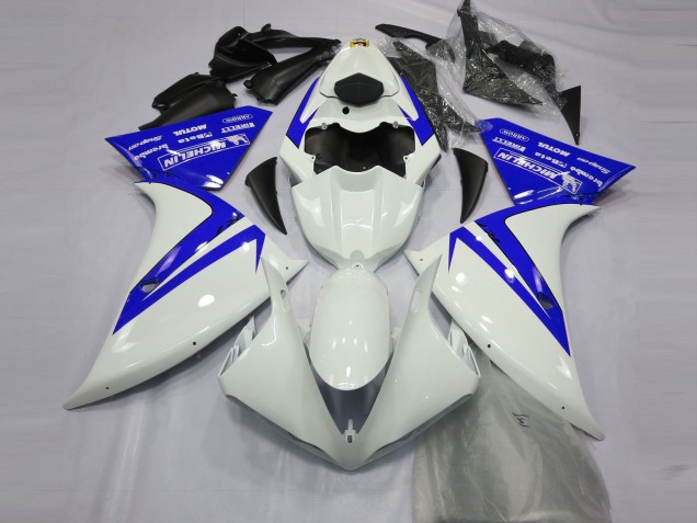 2012-2014 Blanc Brillant & Bleu Yamaha R1 Carénage Moto 2012-2014 Blanc Brillant & Bleu Yamaha R1 Carénage Moto