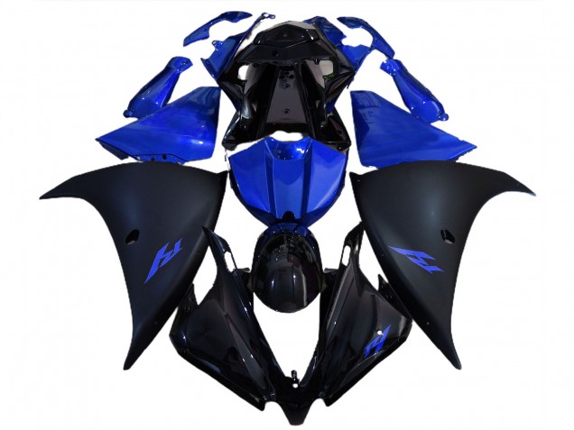 2012-2014 Noir Mat & Bleu Yamaha R1 Carénage Moto