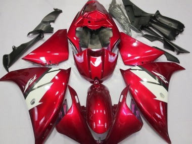 2012-2014 Rouge Brillant & Blanc Yamaha R1 Carénage Moto
