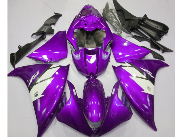 2012-2014 Violet Brillant & Blanc Yamaha R1 Carénage Moto 2012-2014 Violet Brillant & Blanc Yamaha R1 Carénage Moto