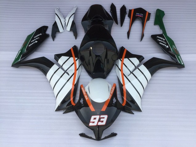 2012-2016 93 Baracuda Blanc & Noir Honda CBR1000RR Carénage Moto 2012-2016 93 Baracuda Blanc & Noir Honda CBR1000RR Carénage Moto