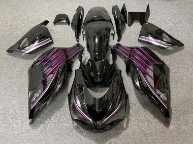 2012-2021 Noir Brillant & Rose Kawasaki ZX14R Carénage Moto