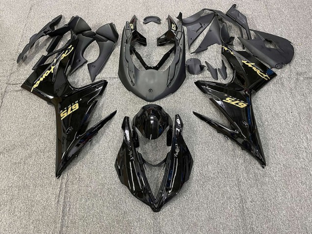 2013-2016 Noir Brillant Avec Or Triumph Daytona 675 Carénage Moto