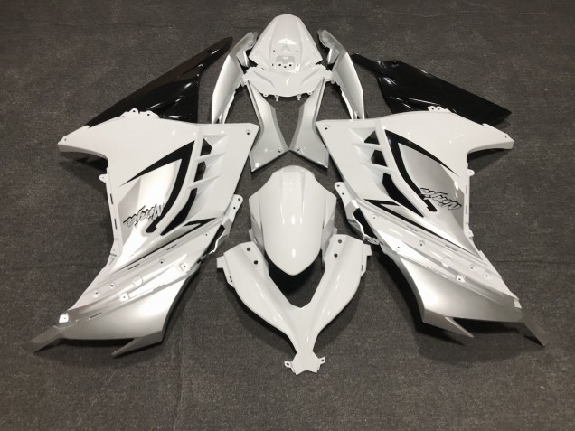 2013-2018 Blanc Brillant & Argent Kawasaki Ninja 300 Carénage Moto 2013-2018 Blanc Brillant & Argent Kawasaki Ninja 300 Carénage Moto