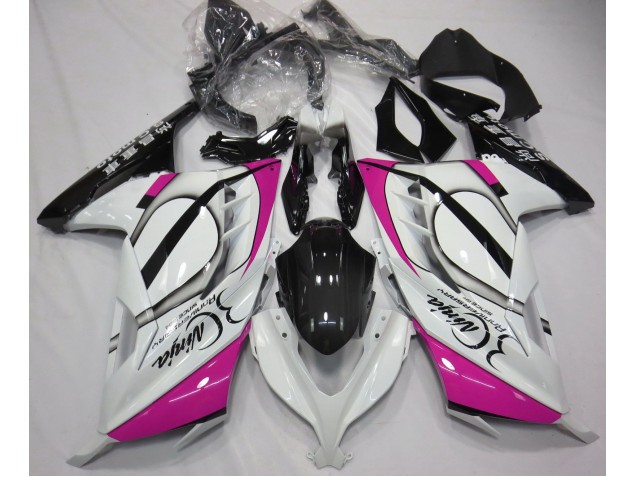 2013-2018 Blanc Brillant & Rose Kawasaki Ninja 300 Carénage Moto 2013-2018 Blanc Brillant & Rose Kawasaki Ninja 300 Carénage Moto