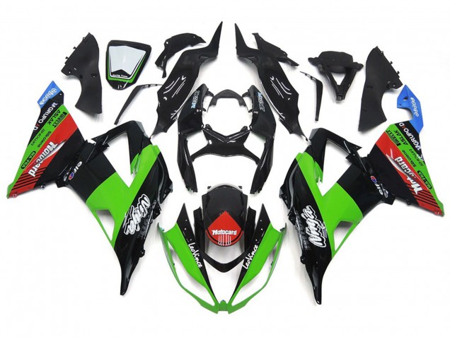 2013-2018 Motocard Verte & Noire Kawasaki ZX6R Carénage Moto 2013-2018 Motocard Verte & Noire Kawasaki ZX6R Carénage Moto