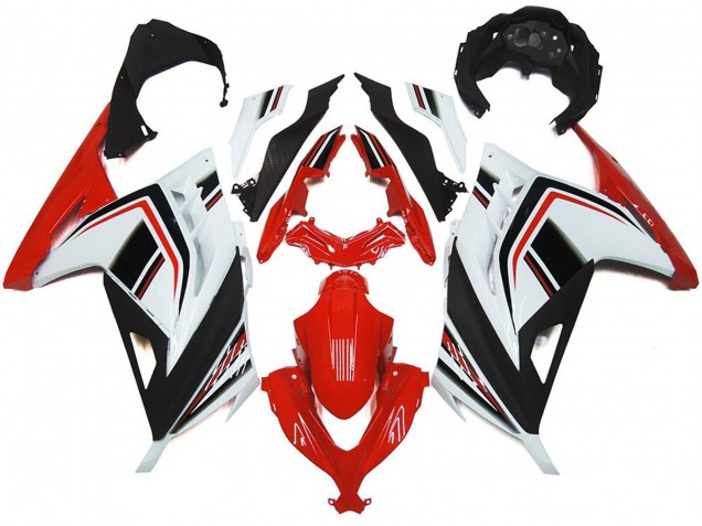 2013-2018 Rouge Blanc & Noir Brillant Kawasaki Ninja 300 Carénage Moto 2013-2018 Rouge Blanc & Noir Brillant Kawasaki Ninja 300 Carénage Moto