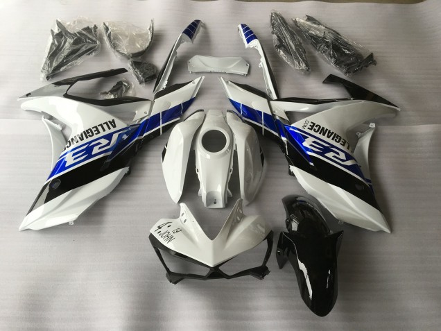 2015-2018 Blanc Bleu & Noir Yamaha R3 Carénage Moto 2015-2018 Blanc Bleu & Noir Yamaha R3 Carénage Moto