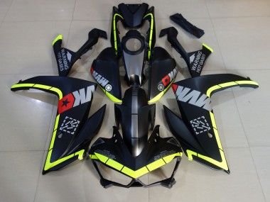 2015-2018 Noir Mat & Jaune Yamaha R3 Carénage Moto