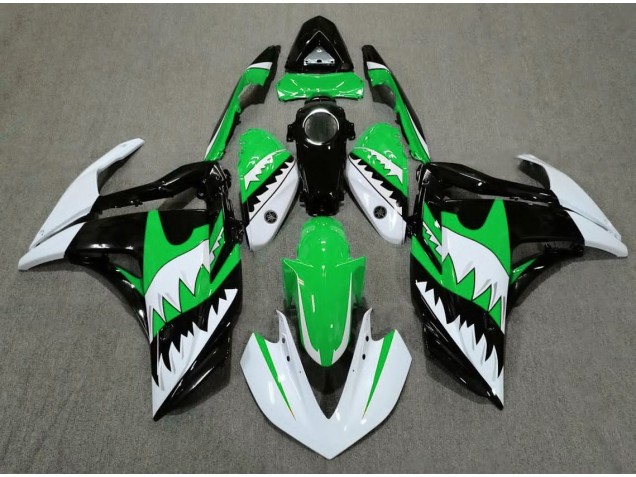 2015-2018 Requin Blanc & Vert Yamaha R3 Carénage Moto
