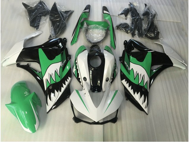 2015-2018 Requin Vert & Blanc Yamaha R3 Carénage Moto