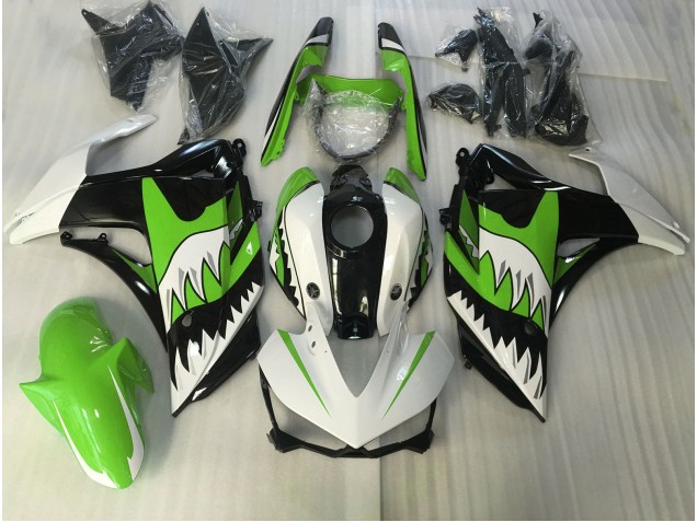 2015-2018 Requin Vert Lime & Blanc Yamaha R3 Carénage Moto 2015-2018 Requin Vert Lime & Blanc Yamaha R3 Carénage Moto