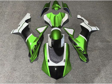 2015-2019 Accents Verts & Fibre De Carbone Yamaha R1 Carénage Moto