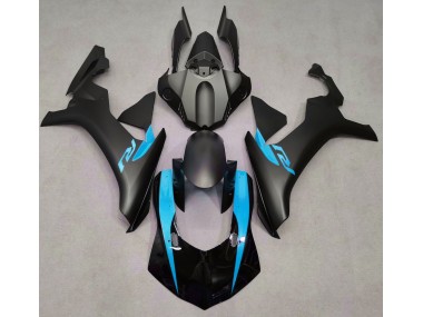 2015-2019 Noir Mat & Bleu Clair Yamaha R1 Carénage Moto