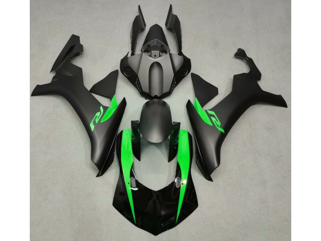 2015-2019 Noir Mat & Vert Yamaha R1 Carénage Moto 2015-2019 Noir Mat & Vert Yamaha R1 Carénage Moto