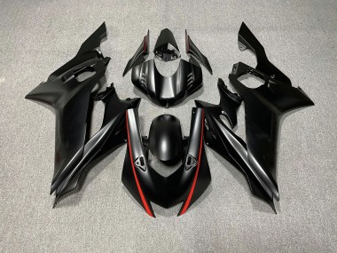 2017-2021 Accents De Noir Mat & De Rouge Yamaha R6 Carénage Moto