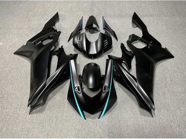2017-2021 Accents Noir Mat & Bleu Sarcelle Yamaha R6 Carénage Moto 2017-2021 Accents Noir Mat & Bleu Sarcelle Yamaha R6 Carénage Moto