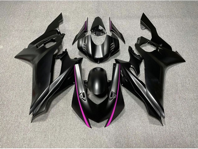 2017-2021 Accents Noir Mat & Rose Yamaha R6 Carénage Moto