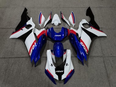 2017-2021 Bleu Blanc & Rouge Yamaha R6 Carénage Moto