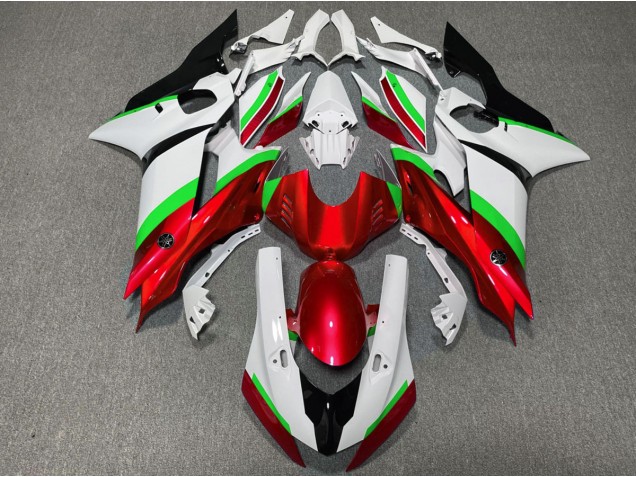 2017-2021 Brillant Rouge & Vert Yamaha R6 Carénage Moto